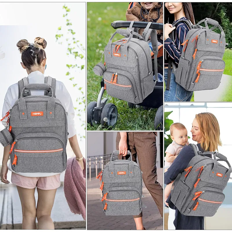 Homfu Diaper Bag Backpack Mommy Hospital Baby Bags for Girls Boys Multifunction Large Laptop Travel Backpack Mom Dad Diaper Bag with Changing Pad Waterproof Fashion Maternity Baby Diaper Bag Tote