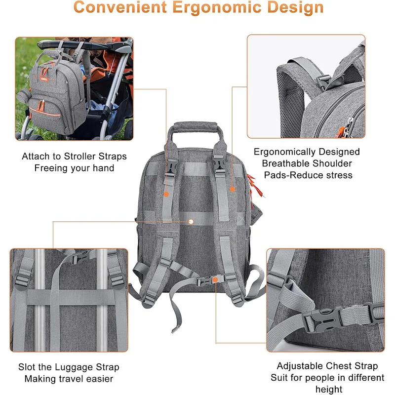 Homfu Diaper Bag Backpack Mommy Hospital Baby Bags for Girls Boys Multifunction Large Laptop Travel Backpack Mom Dad Diaper Bag with Changing Pad Waterproof Fashion Maternity Baby Diaper Bag Tote